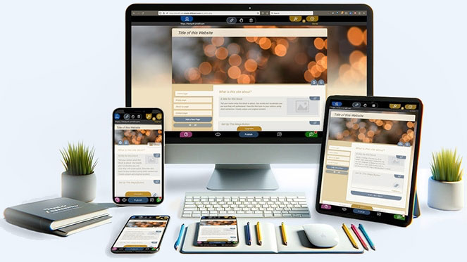 Maak een website met SimDif, de app voor het maken van websites die werkt op telefoons en computers.