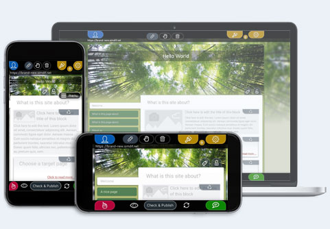 Créez un site web avec SimDif, l'application de création de site internet qui fonctionne aussi bien sur téléphone que sur ordinateur.